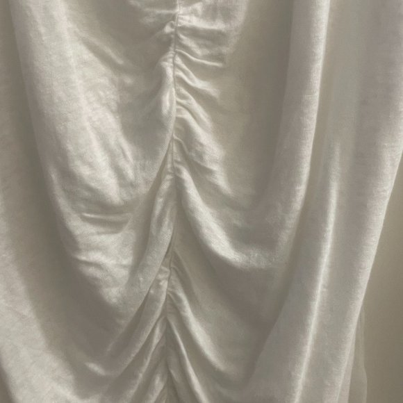 EUC Frame Women's White Sheer Linen Shirred Top Size L - Picture 2 of 6